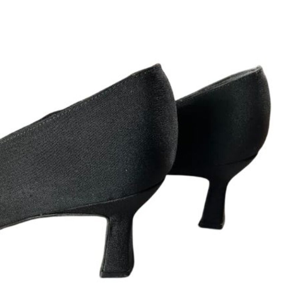 Stuart Weitzman Chisel Toe Black Fabric Pumps Cla… - image 8